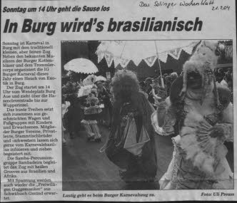 Sambadeira Karneval 2004 Zeitung2