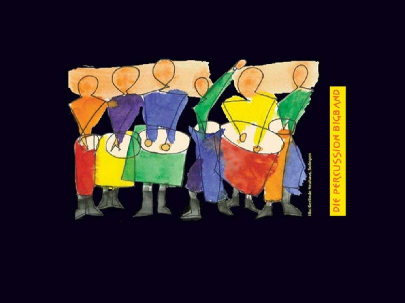 Illustration: Trommler von Sambadeira – Die Percussion Bigband